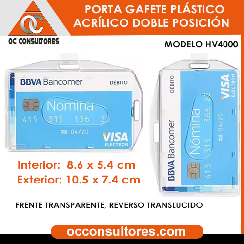 porta gafete de acrilico