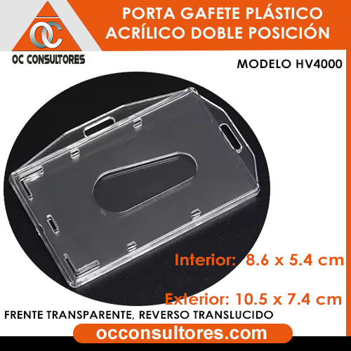 porta gafete de acrilico