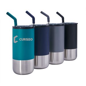 termo metalico con popote