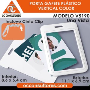 porta gafete blanco una vista