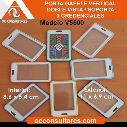 porta gafete verde azul negro