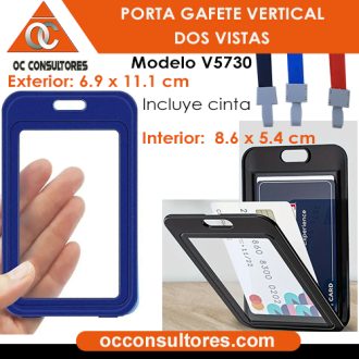 porta gafete negro blanco verde azul