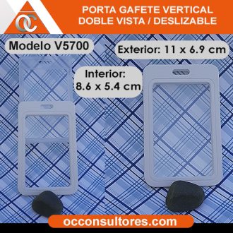 porta gafete blanco